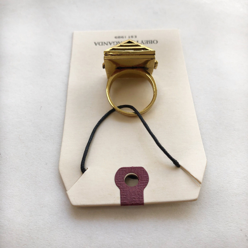 Obey Jewelry "Trapped" Ring Antique Gold - Picture 3 of 5